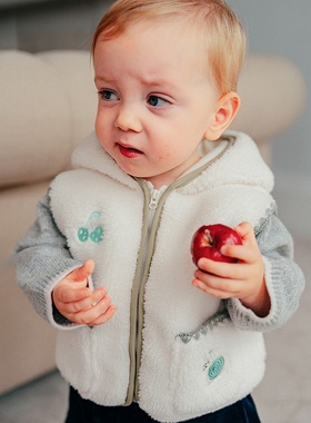 2025新款muaqiaqia男女童羊羔绒马甲儿童保暖背心坎