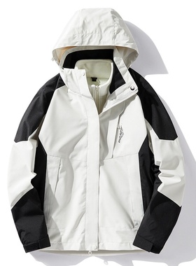 2025新款户外冲锋衣男女三合一可拆卸秋冬加厚防风防水登山保