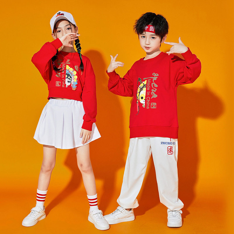 2026新款儿童啦啦队演出服小学生运动会表演服装幼儿园中国风脸谱