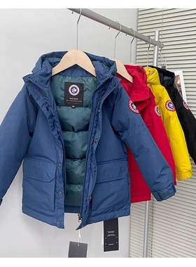 2025新款儿童羽绒服男童女童加厚白鸭绒工装外套童装中小童加