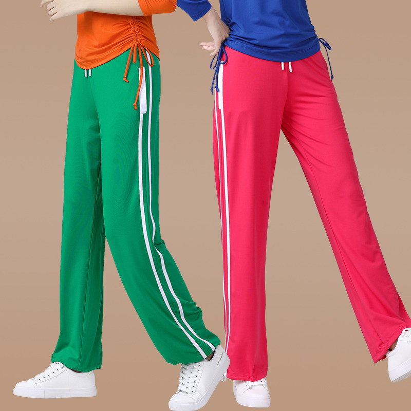 `广场舞跳舞服装女运动舞蹈裤团体啦啦健身操鬼步舞裤子垂坠感长