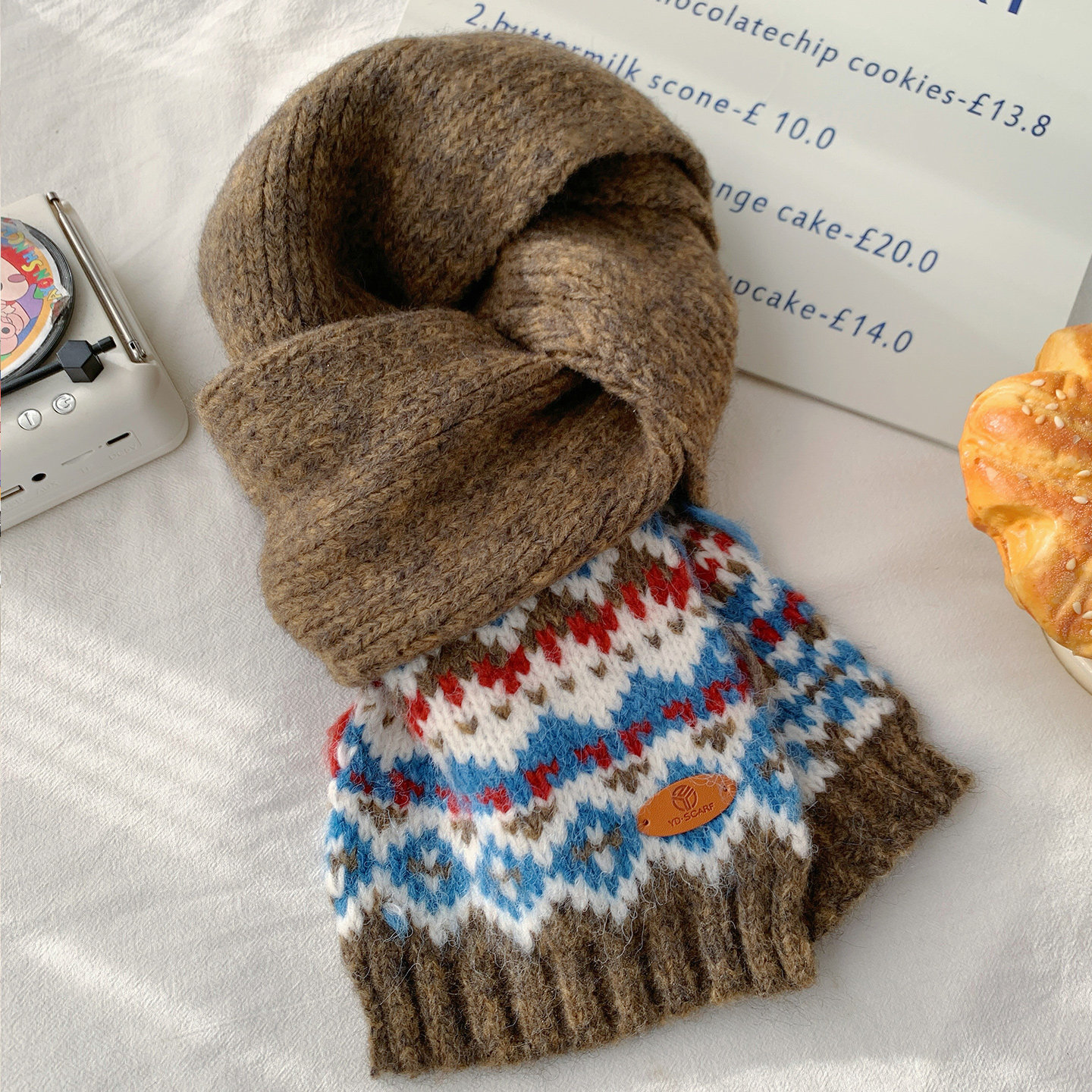 费尔岛风针织围巾女2025新款秋冬韩系百搭氛围感加厚防寒保暖围脖,服饰配件/皮带/帽子/围巾,围巾/丝巾/披肩,淘宝优惠券,粉丝福利购,淘宝优惠卷