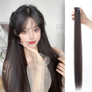 假发女长发一片式隐形无痕单卡小片式接发自己接增发量蓬松假发片