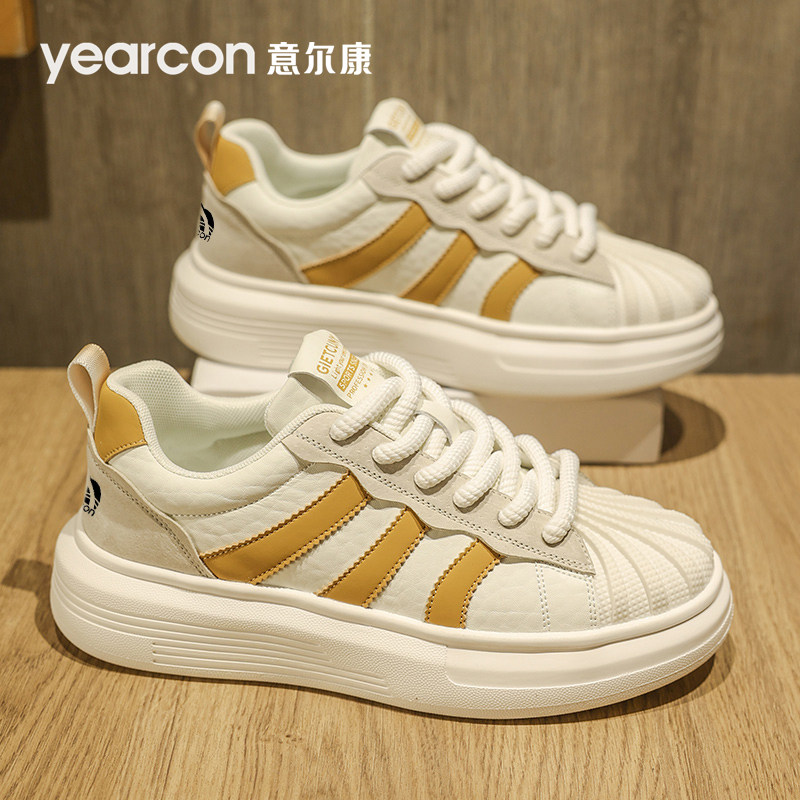 意尔康男鞋2026新款潮冬季超火爆款贝壳头板鞋男士运动休闲小白鞋,流行男鞋,休闲板鞋,淘宝优惠券,粉丝福利购,淘宝优惠卷