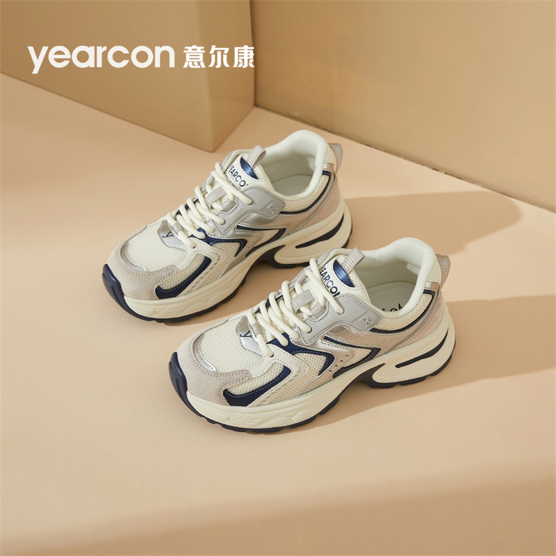 意尔康官方旗舰店爆款银色老爹鞋