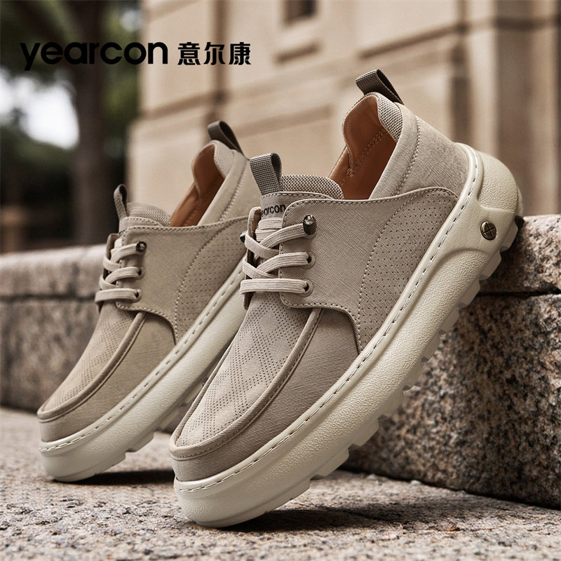 意尔康男鞋2026新款夏季透气老北京布鞋休闲板鞋男士一脚蹬乐福鞋