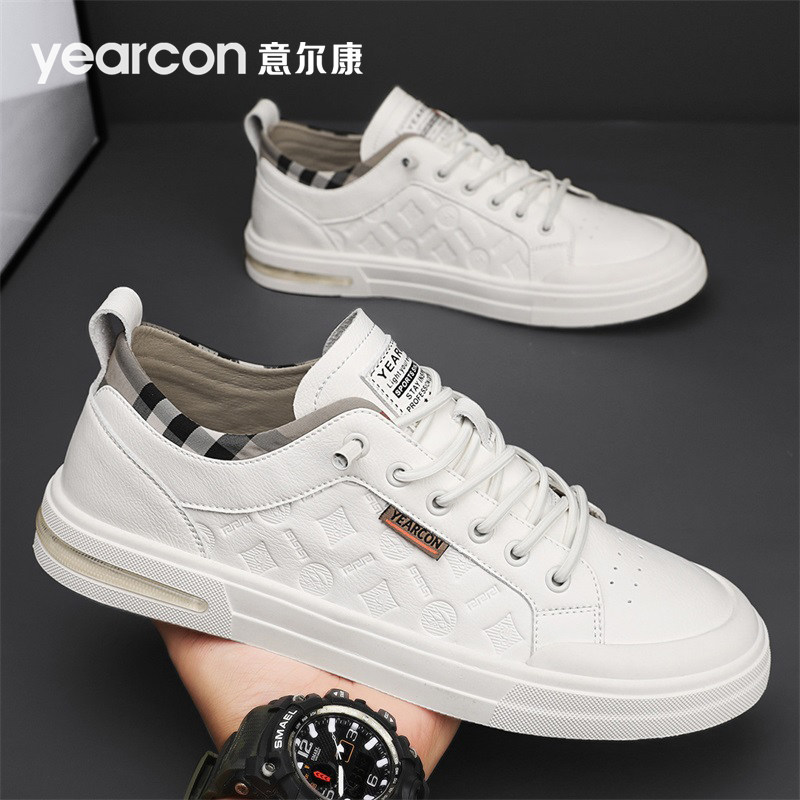 意尔康板鞋男鞋2026新款春夏季透气爆款一脚蹬男士休闲小白鞋高端