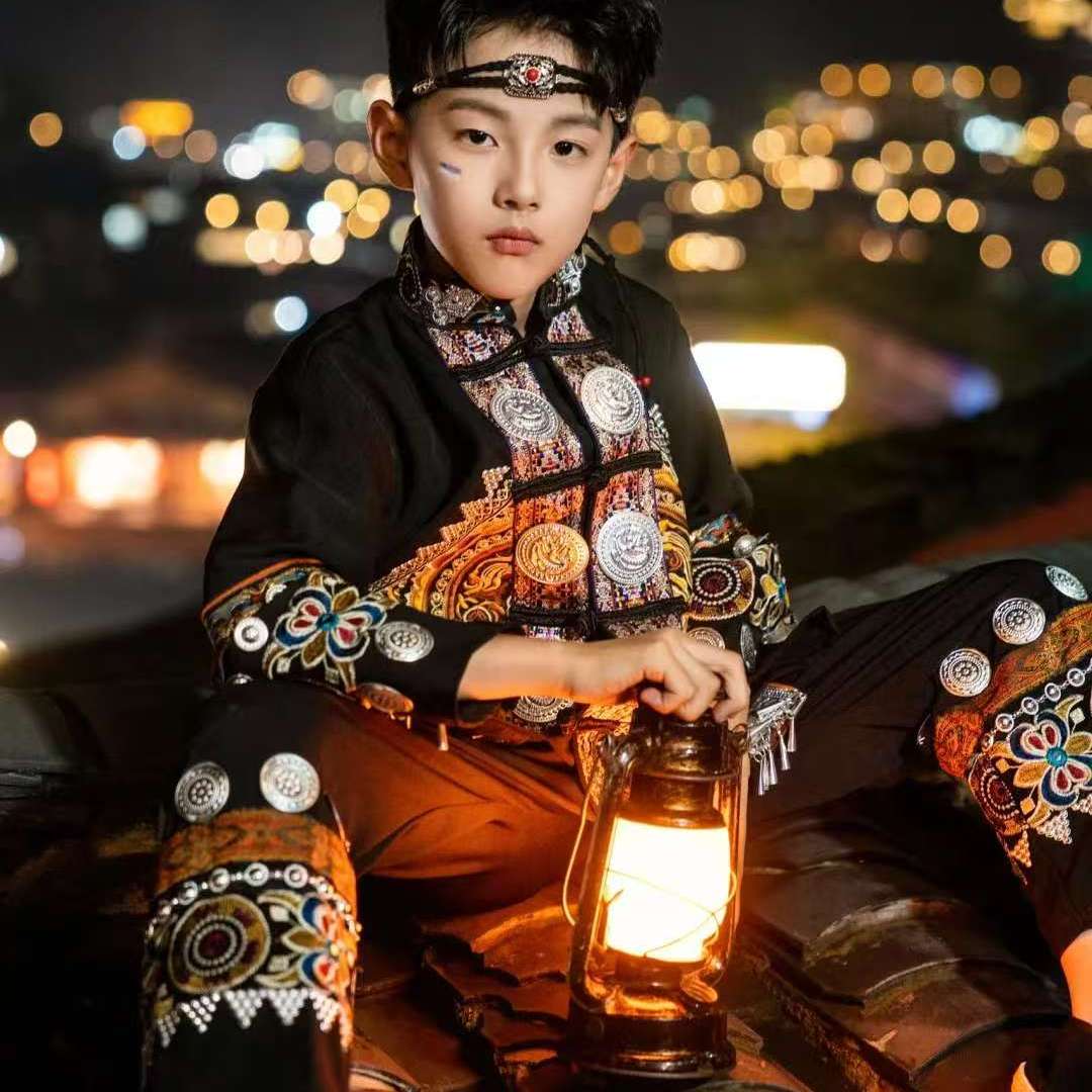 苗族服装男童少数民族服饰儿童