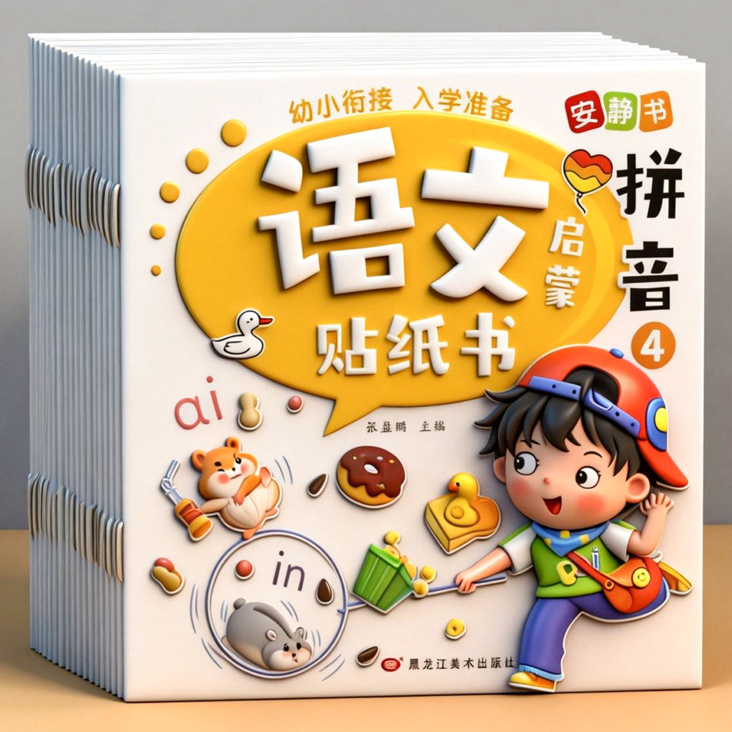 语文启蒙贴纸书幼小衔接识字拼音互动游戏书汉字启蒙认知贴贴画,玩具/童车/益智/积木/模型,贴纸,淘宝优惠券,粉丝福利购,淘宝优惠卷