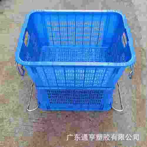 塑料箩筐长形菜箩加厚大方号水转果篮子可套周转筐叠收纳筐中胶框