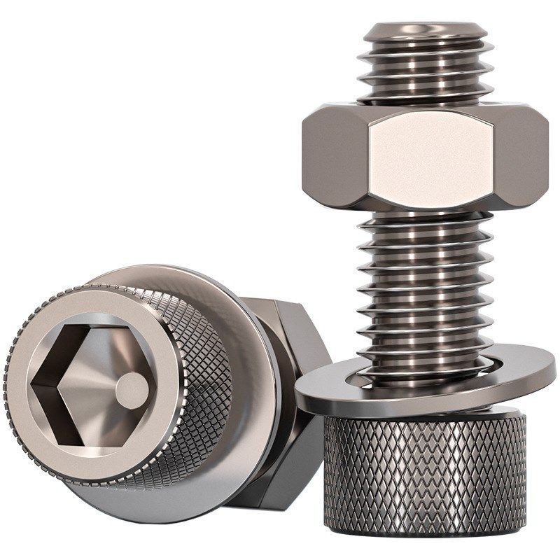 国标TA2纯钛内六角螺丝螺栓螺母平垫片圈套装M3M4MM5M6M8M10M12M1