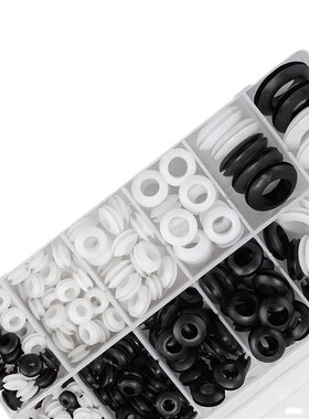 325pcs盒装绝缘橡胶密封圈,电源线防水Q垫圈线套O型圈套装