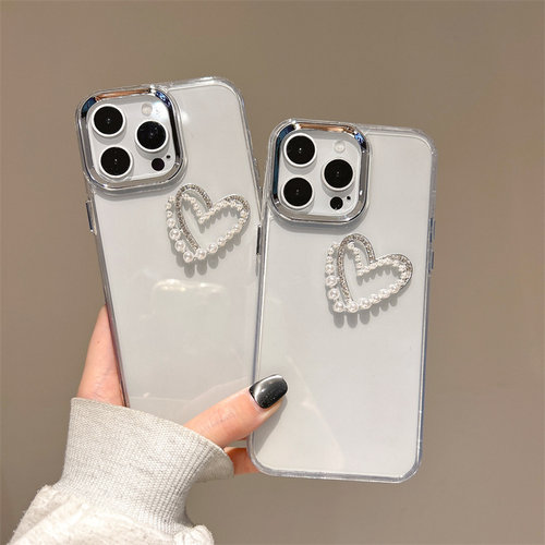 Pixel水钻珍珠爱心防摔手机壳