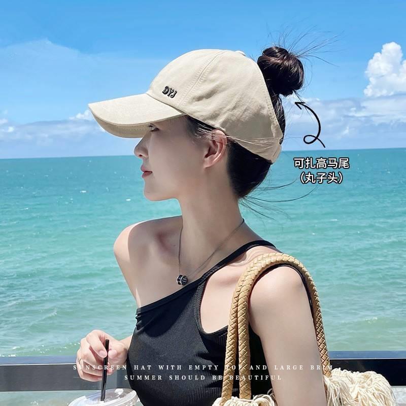 帽子女士夏季遮阳防晒棒球帽空顶透气太阳帽韩版时尚潮百搭鸭舌帽
