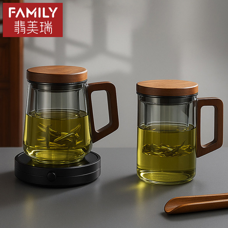 大容量玻璃茶杯加厚家用个人男士专用泡茶杯茶水分离办公室水杯子,餐饮具,玻璃杯,淘宝优惠券,粉丝福利购,淘宝优惠卷