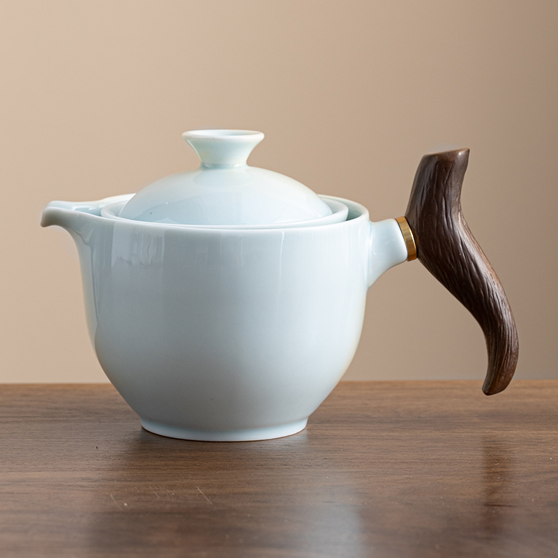 逍遥泡茶壶单壶陶瓷旋转自动冲茶器小青柑侧把壶家用功夫茶具套组