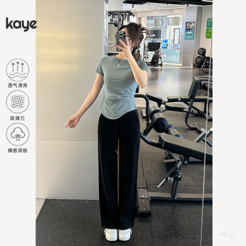健身服女夏季短袖2026新款休闲穿搭撸铁训练普拉提瑜伽运动套装女
