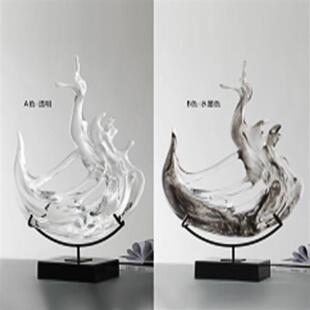 太湖石透明树脂雕塑摆件现代抽象酒店别墅家居客厅玄关装 饰工艺品