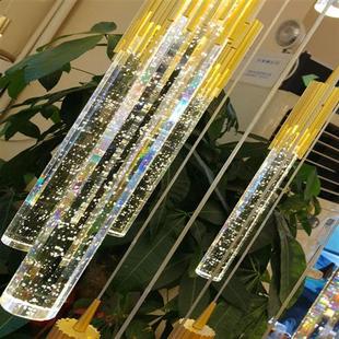 复式 楼水晶大吊灯轻奢吊灯别墅客厅中空灯具简约现代楼梯间长吊灯