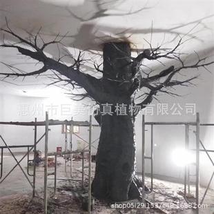 设计安装 仿真包柱枫树绿枫树餐厅包柱假树许愿树大型仿真植物厂家