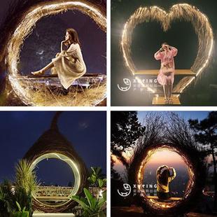 巴厘岛网红鸟巢吊篮民宿景区酒店打卡吊椅别墅室内外庭院户外秋千