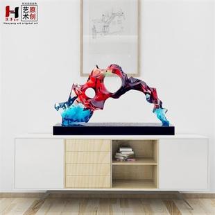 高档树脂装 摆件 饰摆设仿琉璃陈设艺术品酒店大堂软装