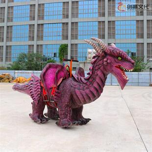 仿真恐龙骑行龙扫码 儿童公园商业广场出租走动亲子游乐车