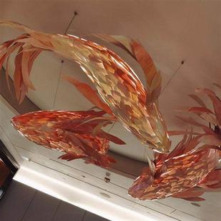 新中式 鲤鱼吊灯工程灯具 鱼形吊灯餐厅酒店大堂火锅店商场创意个性