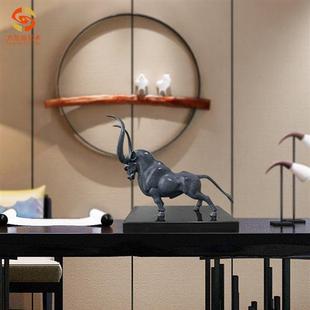 生肖牛年办公室牛气冲天装 饰工艺品家居客厅酒柜玄关摆件开业礼品
