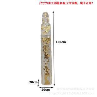 透明树脂狮子摆件玄关客厅貔貅雕塑酒店大堂会所拴马桩立柱装 饰品