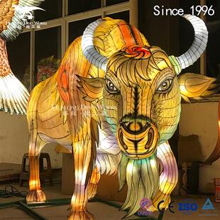 彩灯动物大世界犀牛老鹰纯手工工艺公司灯会厂家