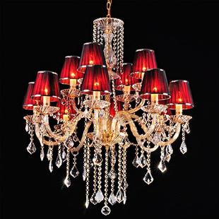 楼灯美式 别墅复式 简约餐厅卧室 水晶吊灯轻奢大气客厅灯具美式 欧式