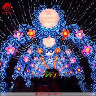新年迎春花灯制作通道走廊氛围灯光节光雕元 宵亮化艺术景观灯