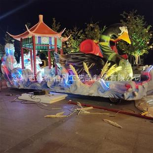 供应米大型网红打卡发光花车餐车玻璃钢圣诞万圣春节日巡游美陈