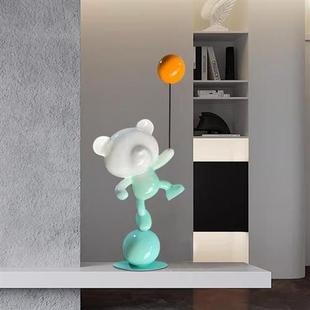 大型卡通雕塑样板间客厅落地大摆件熊售楼处酒店大堂轻奢软装 饰品