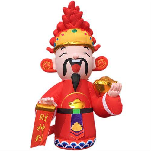 新款财神气模美陈充气财神爷卡通模型气模充气财神虎年财神爷道具