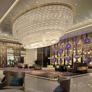 五星级酒店工程灯大厅售楼部水晶沙盘灯客厅吸顶水晶灯前台大吊灯