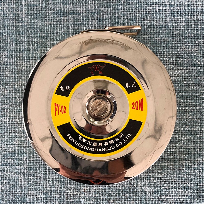 不锈钢便携式圆盘钢卷尺20米30米D手摇圆盘尺金属漆条50米量具尺