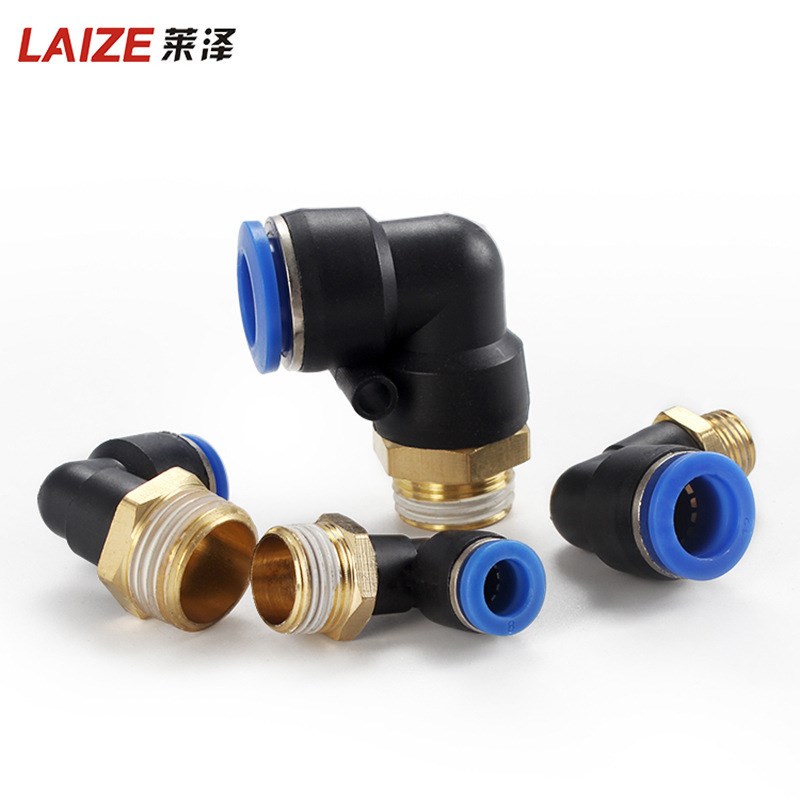 PL8-02外螺纹弯通12r-04气管快速接头气动10-02快插高压气缸配件