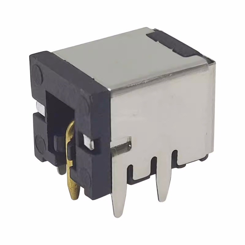 DC007Bd DC-007B 电源笔记本插座带铜壳支架铜针芯 5.5*2.1/2.5mm
