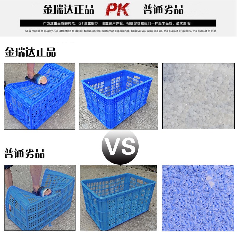 收纳箱塑料收纳筐长m方形大号镂空手提式水果蔬菜衣服周转筐2#4#6