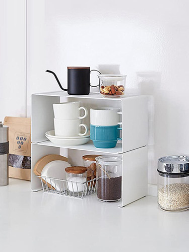 懒地日式简约铁艺厨房置物架台面调料架橱柜分层架木质整理架子