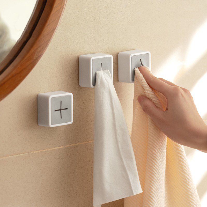 懒地毛巾架免打孔卫生间浴室收纳挂钩厨房抹布塞洗碗巾置物挂架