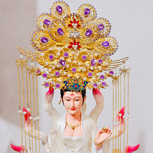 黑老太神像凤冠合金中式