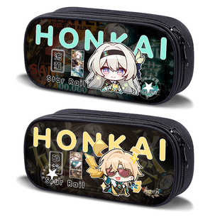 崩铁流萤砂金周边儿童笔袋中小学生帆布花火知更鸟铅笔盒可爱大容量文具盒女孩子铅笔袋儿童男生学习用品新款