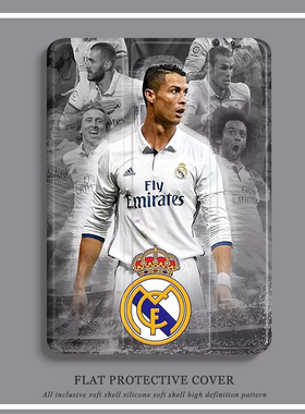 ipadpro2021保护壳C罗球星适用苹果ipadair4保护套创意2020平板三折10.2笔槽2017硅胶Air3/2 9.7寸Pro11寸潮