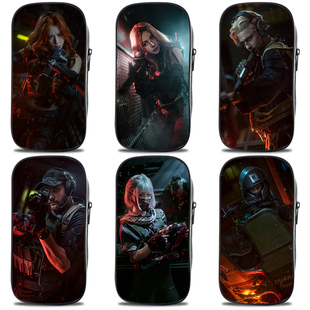 红狼蜂医帆布多层笔袋文具盒三角洲行动文具袋射击游戏文具铅笔袋多功能大容量高中生初中生小学生拉链款笔盒