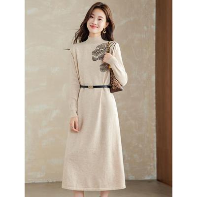 JOYIASS巨好看秋冬季覆古灰色针织马甲背心连衣裙短款打底毛衣两