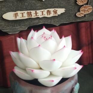 Cc原创树脂黏土仿真多肉永生仙气边线女王白麦秆盆栽办公室桌面摆