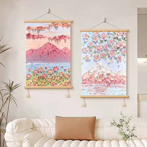 客厅沙发背景墙肌理装饰画